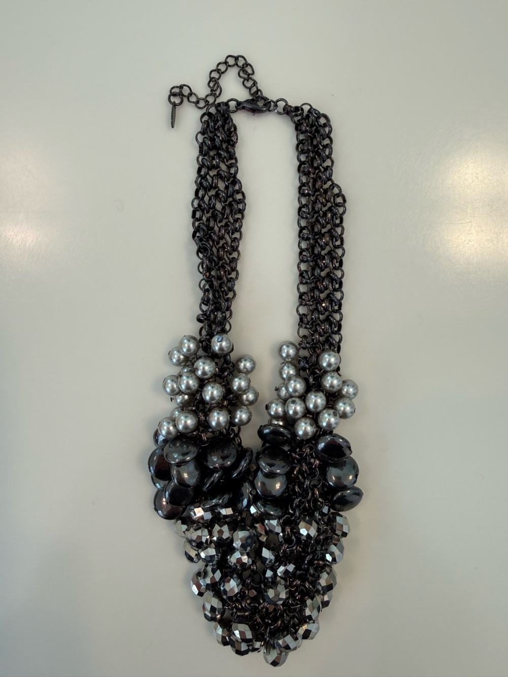 Black and Silver Statement Necklace - Women's Accessories